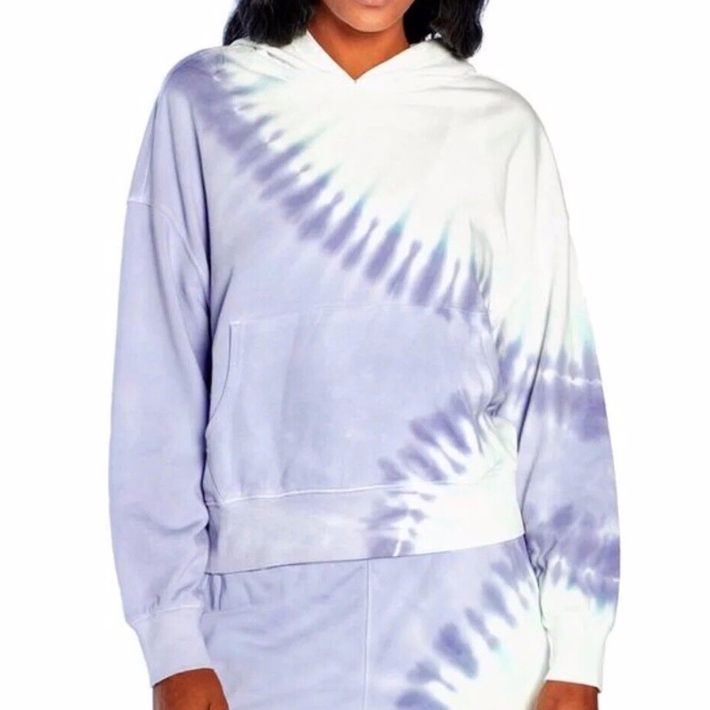 Wildfox French Terry in Peri Shibori Tie Dye Hoodie Sweatshirt
